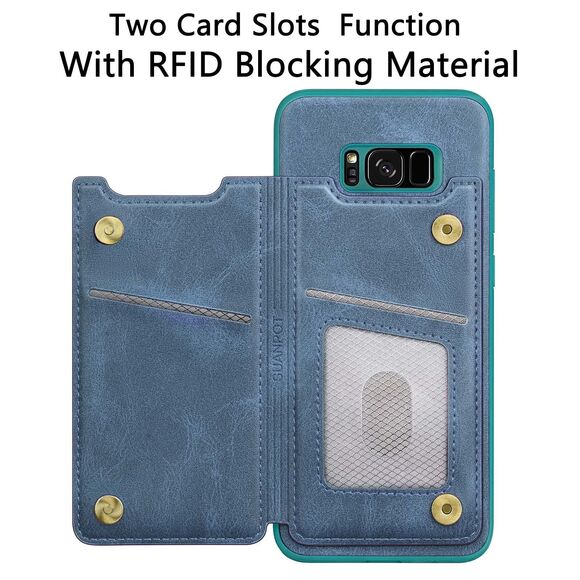 Samsung Galaxy S8 Wallet case Flip Book PU Leather Phone case - Picture 2 of 4